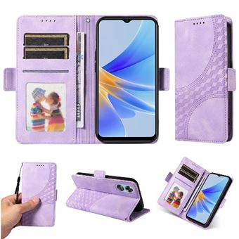 Capa FLOODKING para OPPO A17K | Design Acolchoado | Couro PU Premium | Roxo - 1