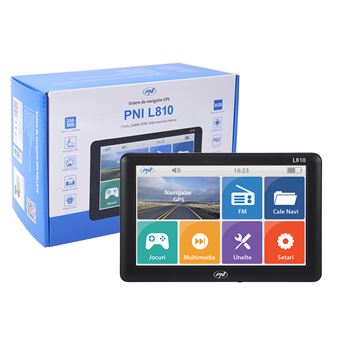 Sistema de Navegação GPS PNI L810 | 7'' | 800 MHz | 256 MB DDR | 8 GB ROM | Transmissão FM - Preto - 1