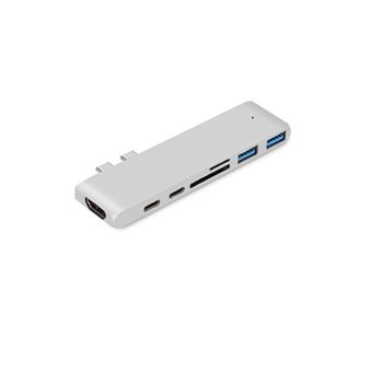 Hub Nanlin HDMI USB-C Micro SD Thunderbolt para Macbook Air 13 2019 | Prateado - 1
