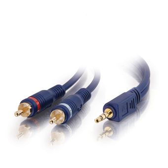 Cabo de Áudio C2G 2m Velocity 3.5mm Stereo Male to Dual RCA Male Y-Cable | Preto - 1