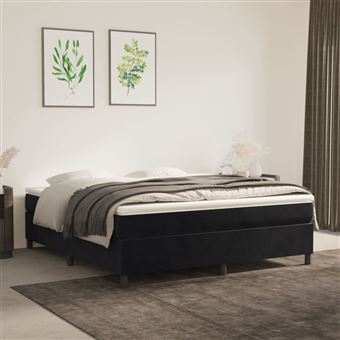 Estrutura de cama com molas vidaXL | 180x200 cm | veludo preto - 1