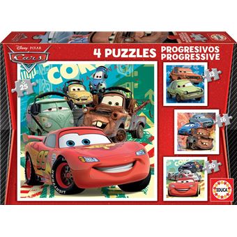 Puzzles progressivos Educa Cars - 12+16+20+25 Peças - 1