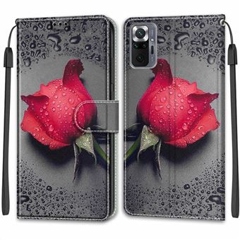 Capa PU + TPU Anti-queda, com Suporte e Alça de flores para Xiaomi Redmi Note 10 Pro 4G (Global)/Redmi Note 10S - 1