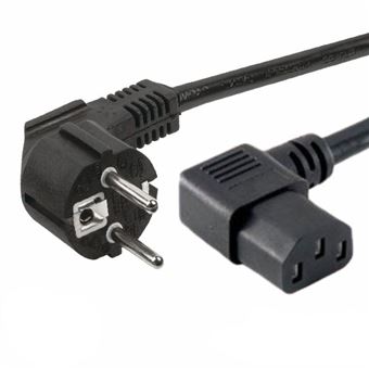 Cabo Alimentação Angular Schuko Macho / IEC Fêmea 90º 1.5m - 1