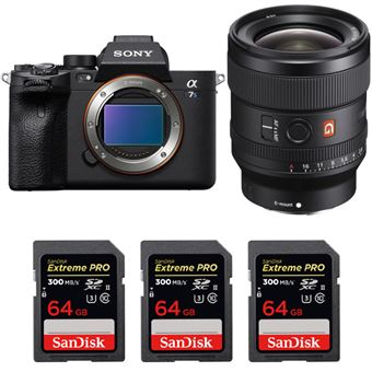 Câmara Sony Alpha a7S III + FE 24mm f/1.4 GM + 3 SanDisk 64GB Extreme PRO UHS-II SDXC 300 MB/s - Preto - 1