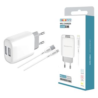 Carregador com duas Entradas USB 2.0 Modorwy MA1112 - Branco - 1