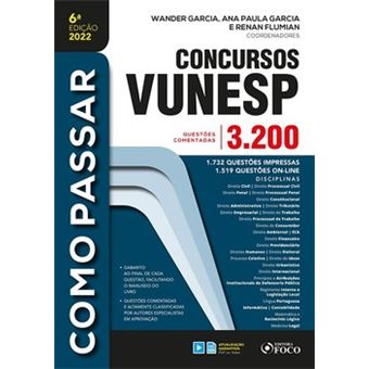 Como Passar Em Concursos Da Vunesp - 3.200 Questões - 6ª Ed -2022 - 1