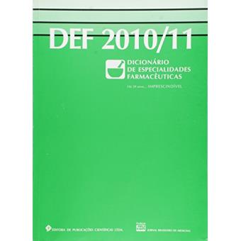 Def 2010/2011 - Dicionario De Especialidades Farmaceuticas - 39 Ed. - 1