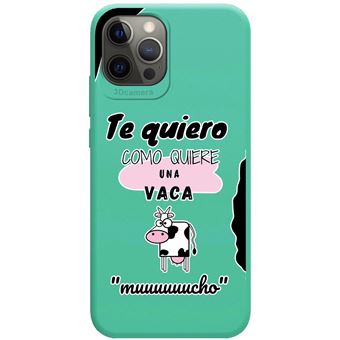 Capa Tumundosmartphone de silicone líquido verde para iPhone 12 Pro Max (6.7) design de vaca de desenho animado - 1