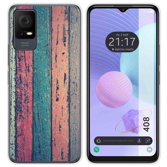 Capa Tumundosmartphone de silicone para TCL 408 Wood design 10 desenhos - 1