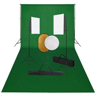 Kit Estúdio Fotográfico vidaXL com Softbox Iluminação/Fundo/Refletor - 1