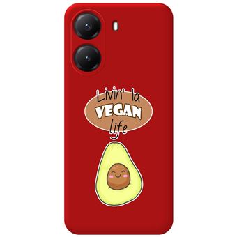 Capa TUMUNDOSMARTPHONE de silicone líquido vermelho para Xiaomi Poco X7 Pro 5G Vegan Life Design Desenhos - 1