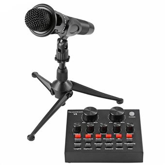 Mini Mesa de Mistura Skyhe V8 com Microfone e Acessórios Incluídos - Preto - 1