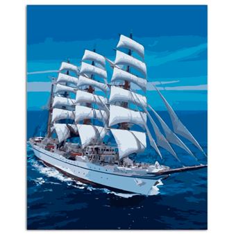 Quadro de Pintar ProTsvetnoy por Números Veleiro | Tela 40 x 50 cm - 1