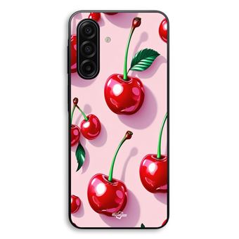 Capa Maniacase para Samsung Galaxy A17 | Cereja vermelha fundo rosa - 1
