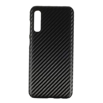 Capa TPU + PU fibra de carbono preta para Samsung Galaxy A50