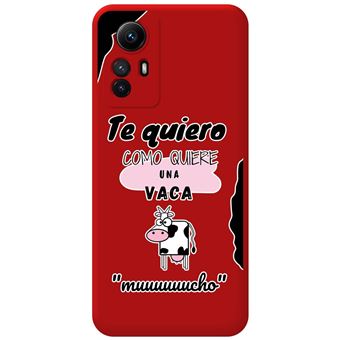 Capa Tumundosmartphone de silicone líquido vermelho para Xiaomi Redmi Note 12S design de vaca de desenho animado - 1
