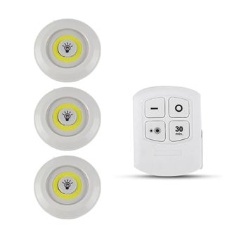 Conjunto de 3 Luzes LED Klack com Comando Remoto - 1