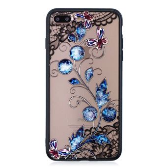 Capa Magunivers TPU 3D de strass borboleta e floret para Apple iPhone 8 Plus/7 Plus 5.5 '