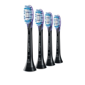 Cabeça de Escova de Dentes Philips G3 Premium Gum Care HX9054/33 Pack de 4 recargas pretas de escovas Sonicare | Preto - 1