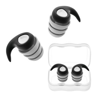 Tampões de Silicone para os Ouvidos BAYKAR | Adulto | Antirruído | Impermeáveis | QT14 | Preto - 1