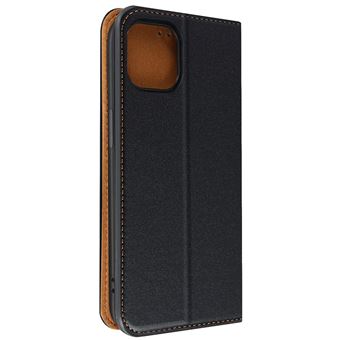 Capa Fólio Avizar para iPhone 14 Couro genuíno suporte cartão e Vídeo Preto - 1