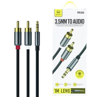 Cabo Jack 3.5mm M para 2x RCA M Mimacro YPX-014 - Preto - 1