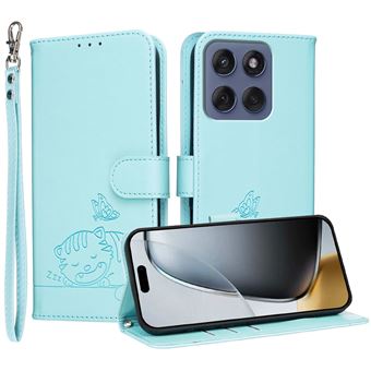 Capa FOXDOCK para Motorola Edge 60 Fusion | Flip | Bloqueio RFID | Fecho Magnético | Pele Sintética | Alça de Pulso Amovível | Verde Claro - 1