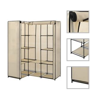 Roupeiro vidaXL de Canto 130X87X169 cm Creme - 1