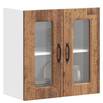 Armário de parede de cozinha vidaXL | porta vidro Kalmar madeira velha - 1