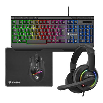 Teclado Gaming com Fios + Rato PRIXTON Dragon | Preto - 1