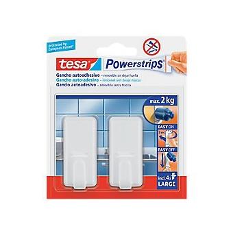 Gancho Adesivo Tesa Powerstrips Plástico Branco - 1
