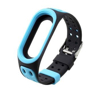 Pulseira Magunivers silicone bicolor azul/preto para Xiaomi Mi Band 3 - 1