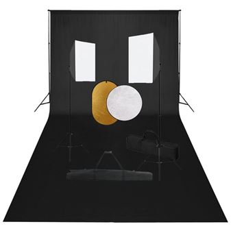 Kit Estúdio Fotográfico vidaXL com Softbox Iluminação/Fundo/Refletor - 1