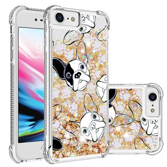 Capa e Tpu magunivers Canto Reforçado | Glitter Filhote de Cachorro Preto/Branco para Iphone Se (2022)/Se (2020)/6 4.7''/7 4.7''/8 4.7'' - 1
