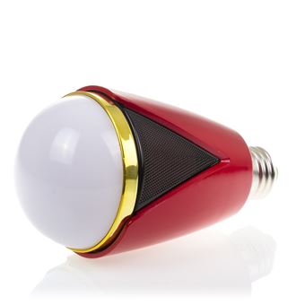 Coluna Bluetooth DAM | Design de Lâmpada + iluminação LED E27 - Vermelho - 1