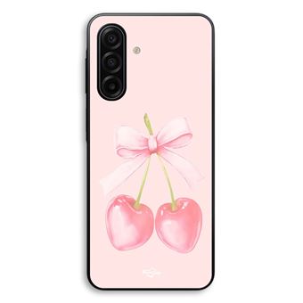 Capa Maniacase para Samsung Galaxy A17 | Cereja com laço fundo rosa pastel - 1