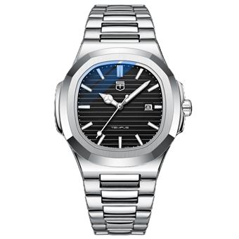 Relógio Tempus Nautic | Aço Inoxidável Premium | Resistente à Água (3ATM) | Movimento Quartz japonês | Pulseira Ajustável | Preto - 1