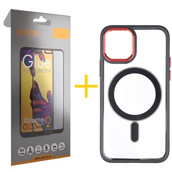 Pack 1 x Película de Vidro Temperado Full + Capa Accetel  Apple iPhone 14 Compatível com Magsafe Magnetic - Camel - 1