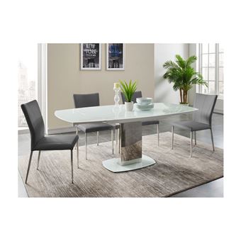 Conjunto Vente Unique Mesa + 4 Cadeiras Vente Unique TALICIA - Branco e Cinza - 1