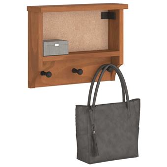 Cabide de Parede vidaXL SANDNES | 45x12x35 cm | Pinho de madeira maciça - 1