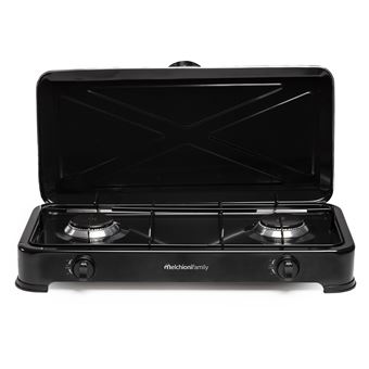 Fogão a Gás Melchioni Family Minerva New 2 | 2 Queimadores de Alto Rendimento | Grelhas e Queimadores Removíveis | Chama Regulável | Uso Exclusivo no Exterior - Preto - 1