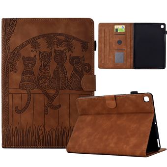 Capa ZURSANA para Samsung Galaxy Tab A7 10,4 " 2022/2020 T503/T509/T500/T505/T507 | Flip | Estampado de Gatos | Suporte Ajustável | Castanho - 1