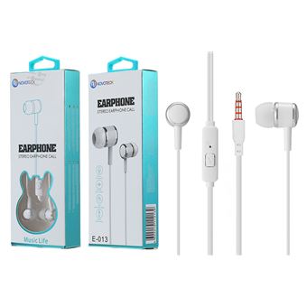 Auriculares Novoteck E-013 com Microfone - Branco - 1