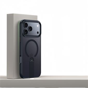 Capa Protetora com Suporte Oculto, Magnética e com Carregamento Sem Fio QT08 V-REEL para iPhone 17 Pro - Preto - 1