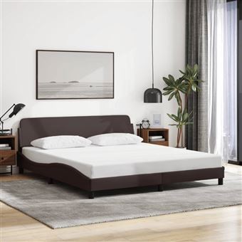 Estrutura de Cama vidaXL Dover | 180x200 cm | tecido castanho-escuro - 1