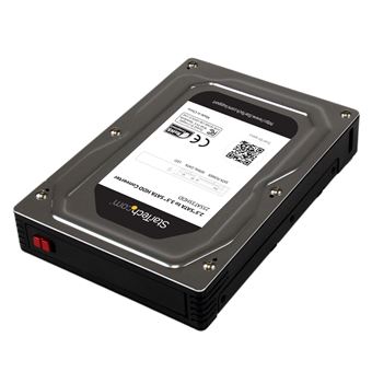 Painel Baía de Disco StarTech.com Caixa adaptadora de disco rígido de alumínio SATA de 2,5 para 3,5 pol. com SSD / HDD altura até 12,5 mm | Prateado - 1