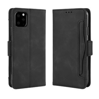 Capa FOXDOCK Protetora para iPhone 11 Pro Max | Suporte e Flip de couro PU | À Prova de Choque | Preto - 1