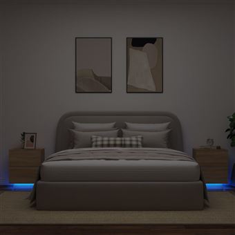 Mesas cabeceira com LEDs vidaXL | 2  Peças | derivados madeira carvalho sonoma - 1