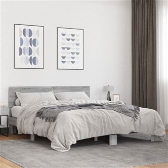 Estrutura de cama vidaXL | 150x200 cm | derivados madeira/metal - 1